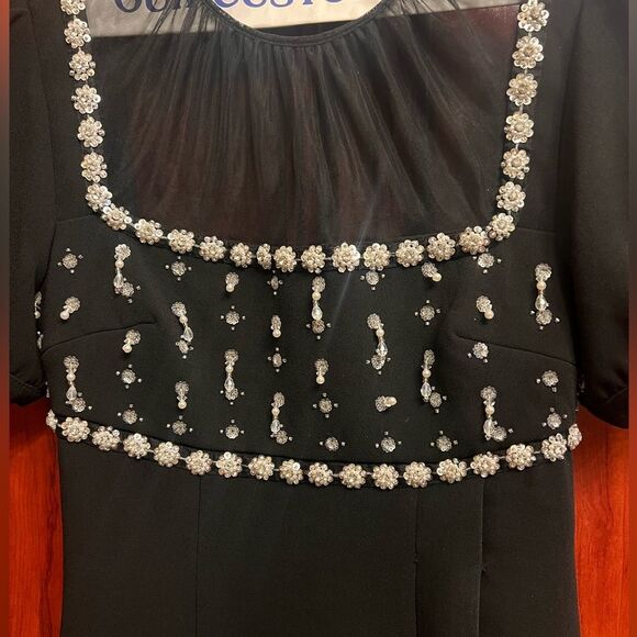 Self-Portrait Embellished Puff Sleeve Mini Dress - Picture 5 of 7